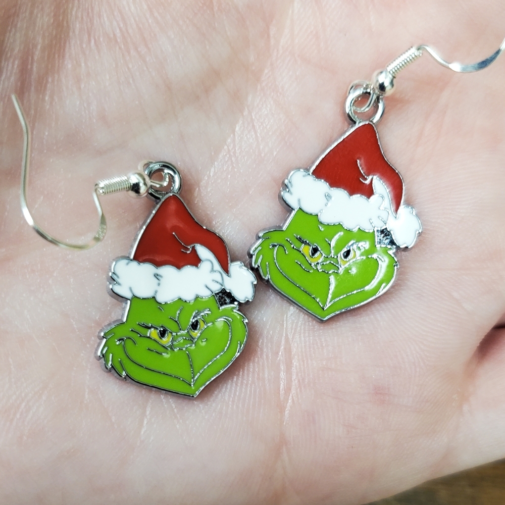 Grinch Christmas Earrings